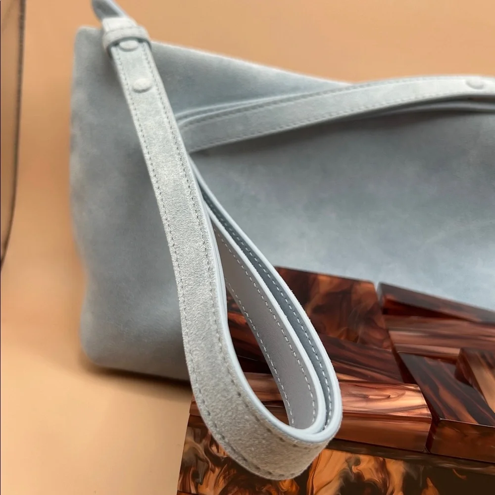 Proenza Schouler Bond Dusty Blue Suede Shoulder Bag